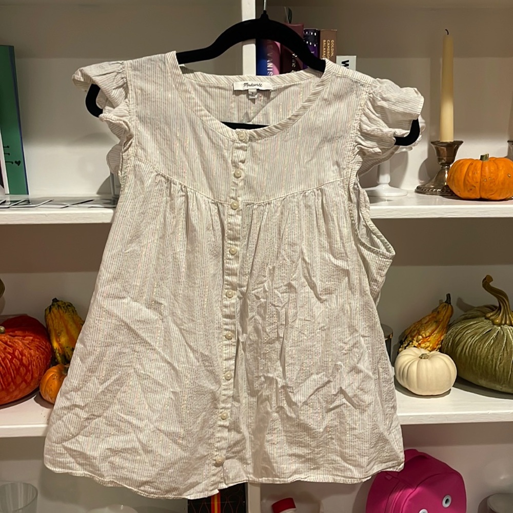 Madewell Tank with Frilled Shoulders
